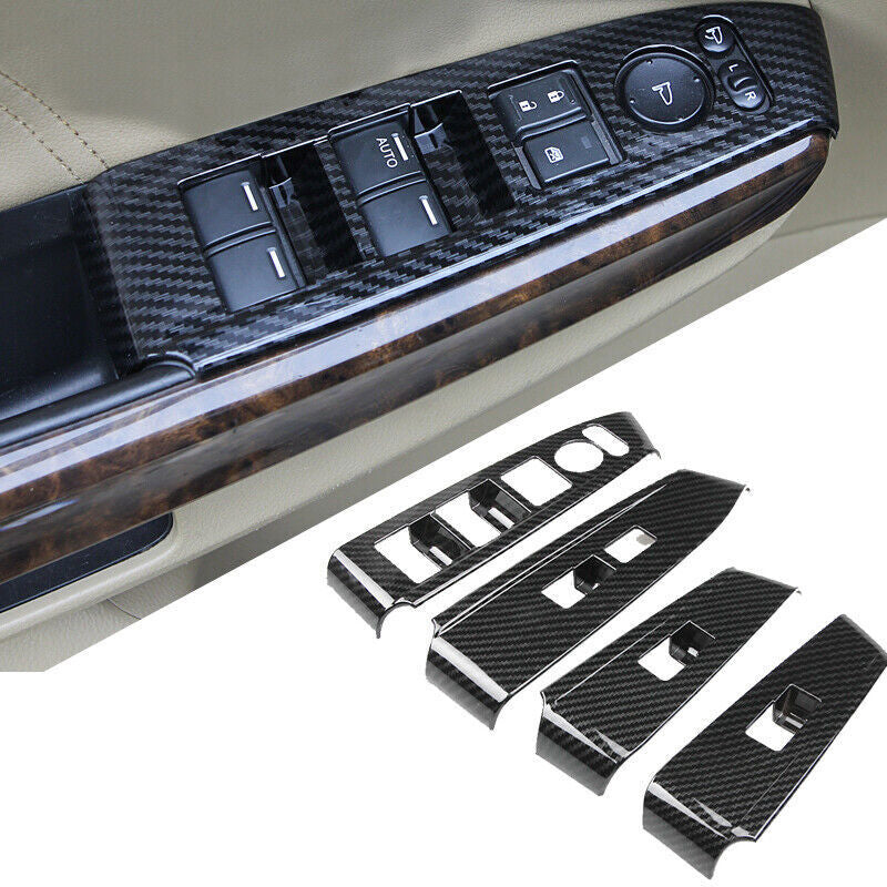 for Honda Accord 2008-2012 Carbon Fiber ABS Window lift panel switch cover trim