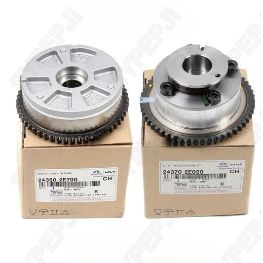 Intake and exhaust CVVT gears are compatible with 2017-22 for Hyundai - for Kia 2.0L 243502E700 243702E020 (new)