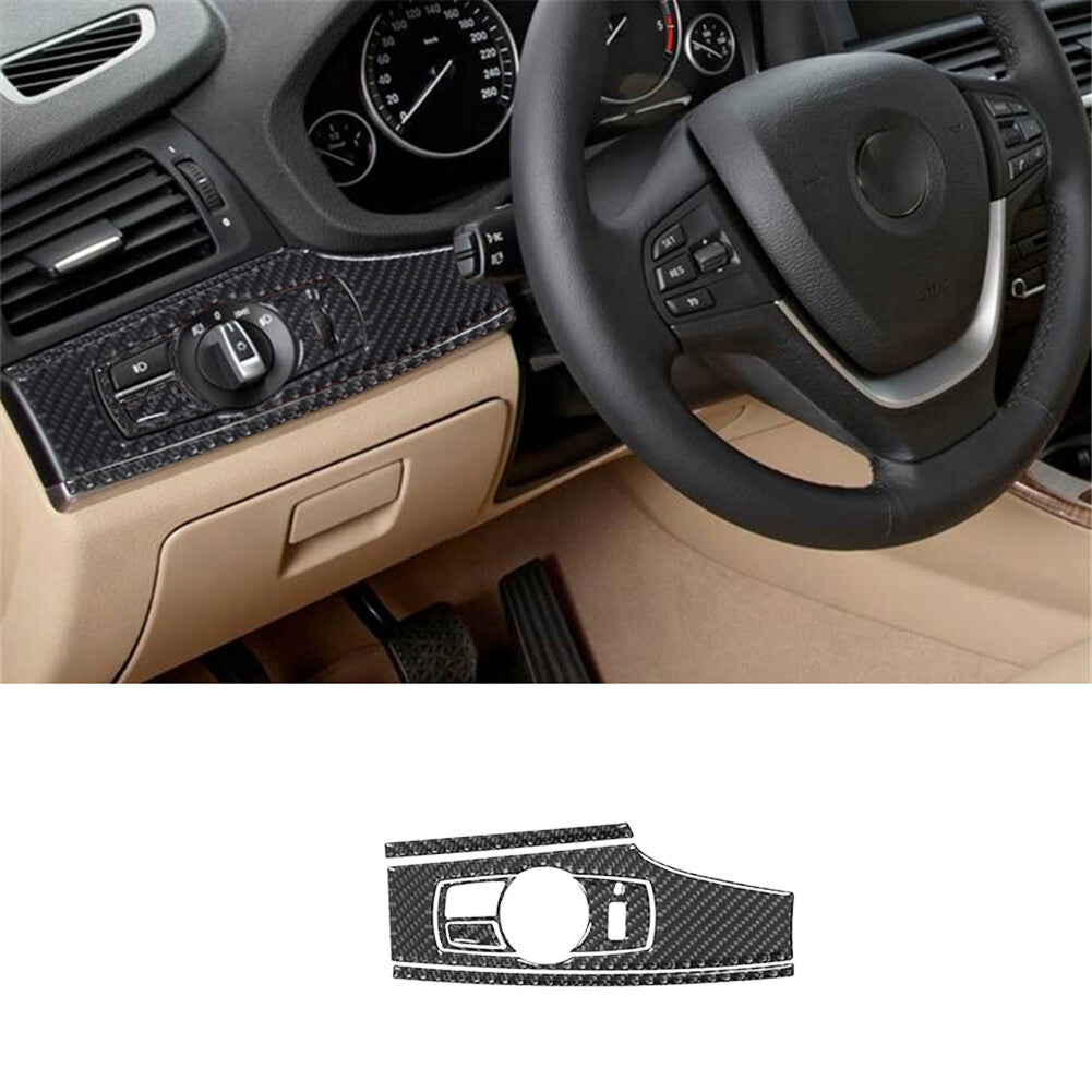 Carbon fiber light control panel for BMW X3 F25 X4 F26 2011-2017 type B
