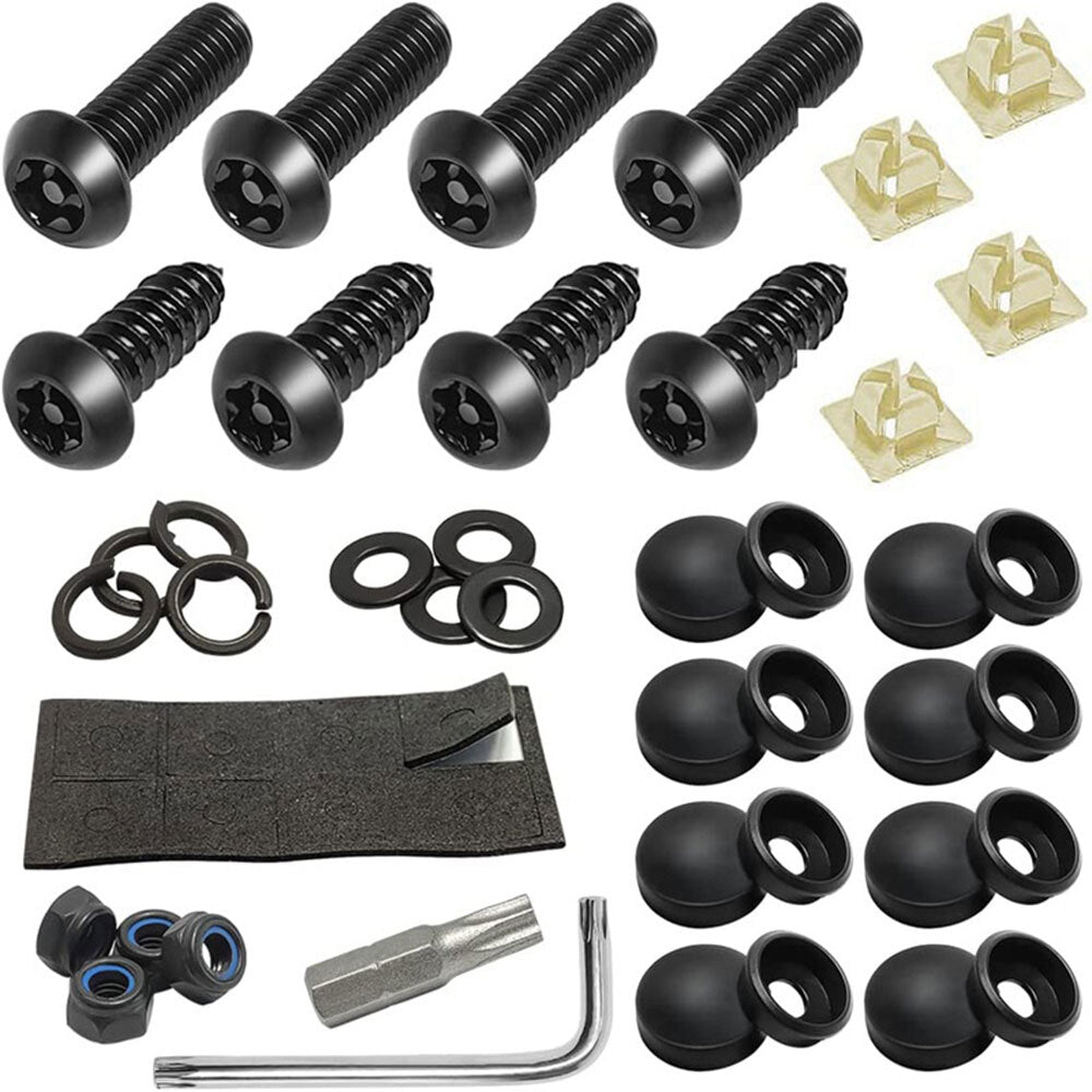 48pcs Anti Theft Stainless Steel License Plate Screws Car Security Accessories