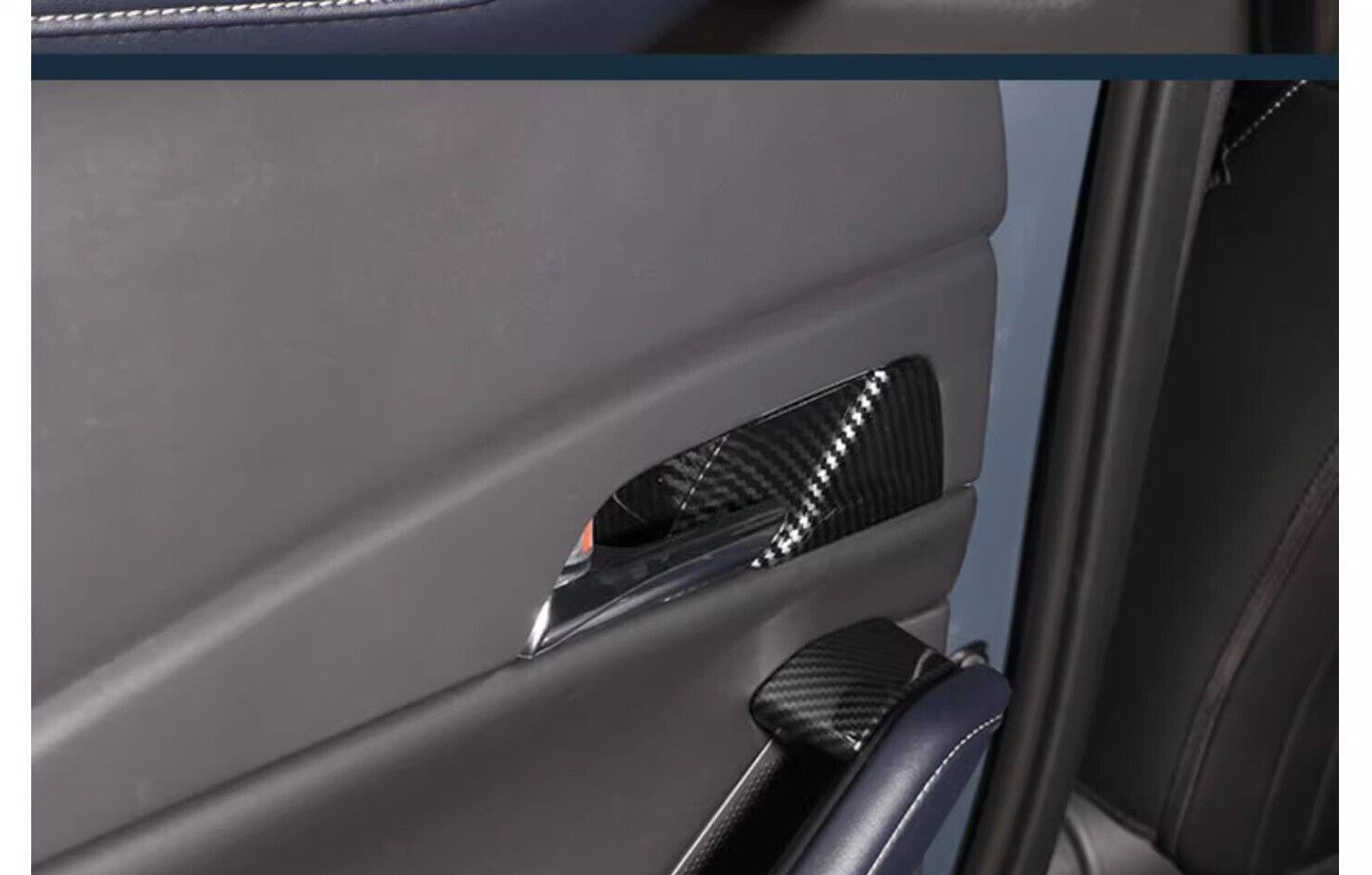 Carbon Fiber Inner Door Handle Covers Trims for Mazda CX-30 2020 Car Aessories