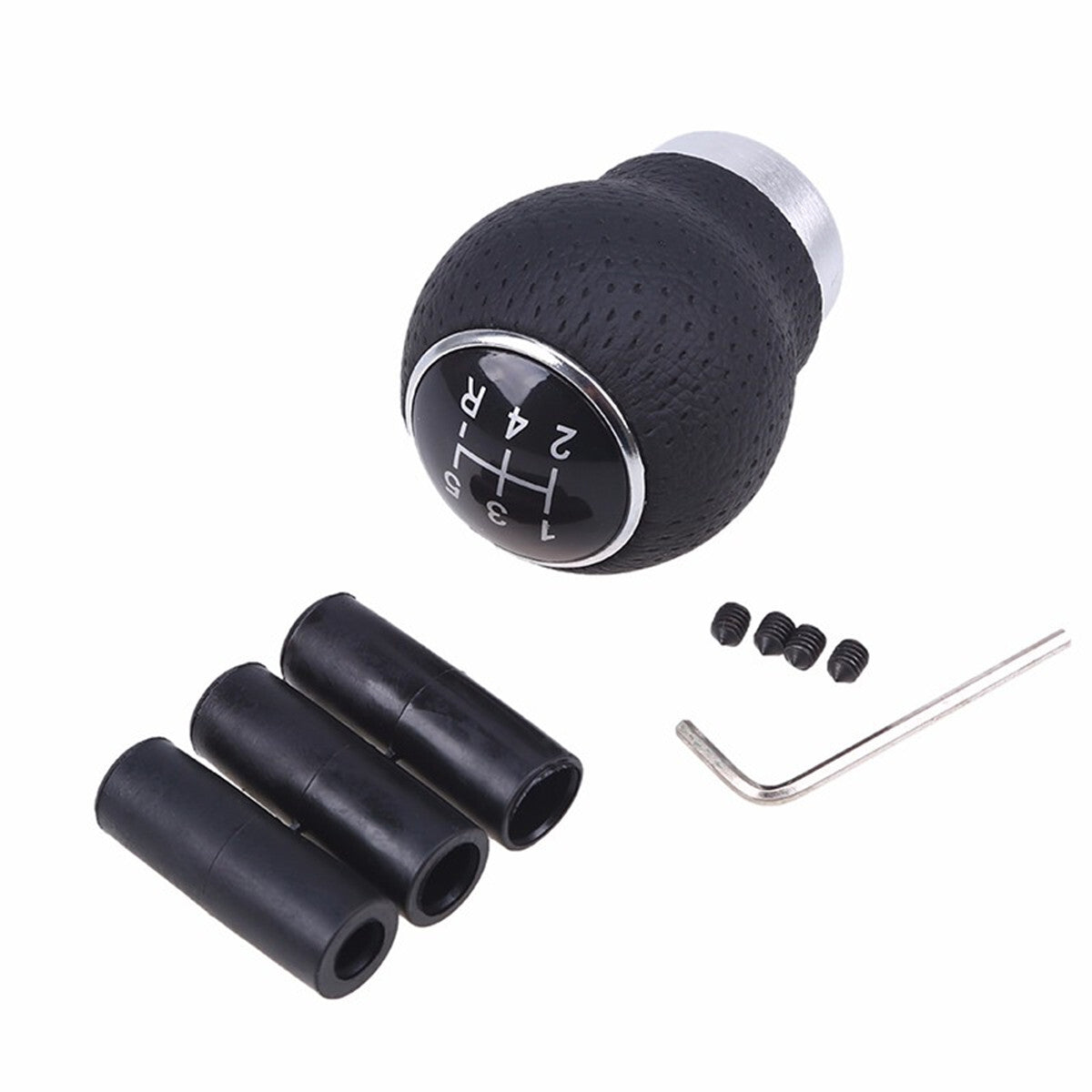 5 Speed Leather Car Manual Shift Knob Gear Stick Shifter Lever Handle Kit
