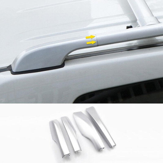 Silver Roof Rail Rack End Cover Shell Cap 4pc for Toyota for Land Cruiser 2008-2021