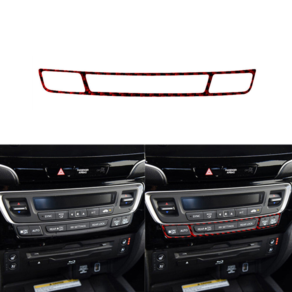 Red Carbon Fiber A/C Climate Below Frame Trim for Honda Ridgeline 2017-2020