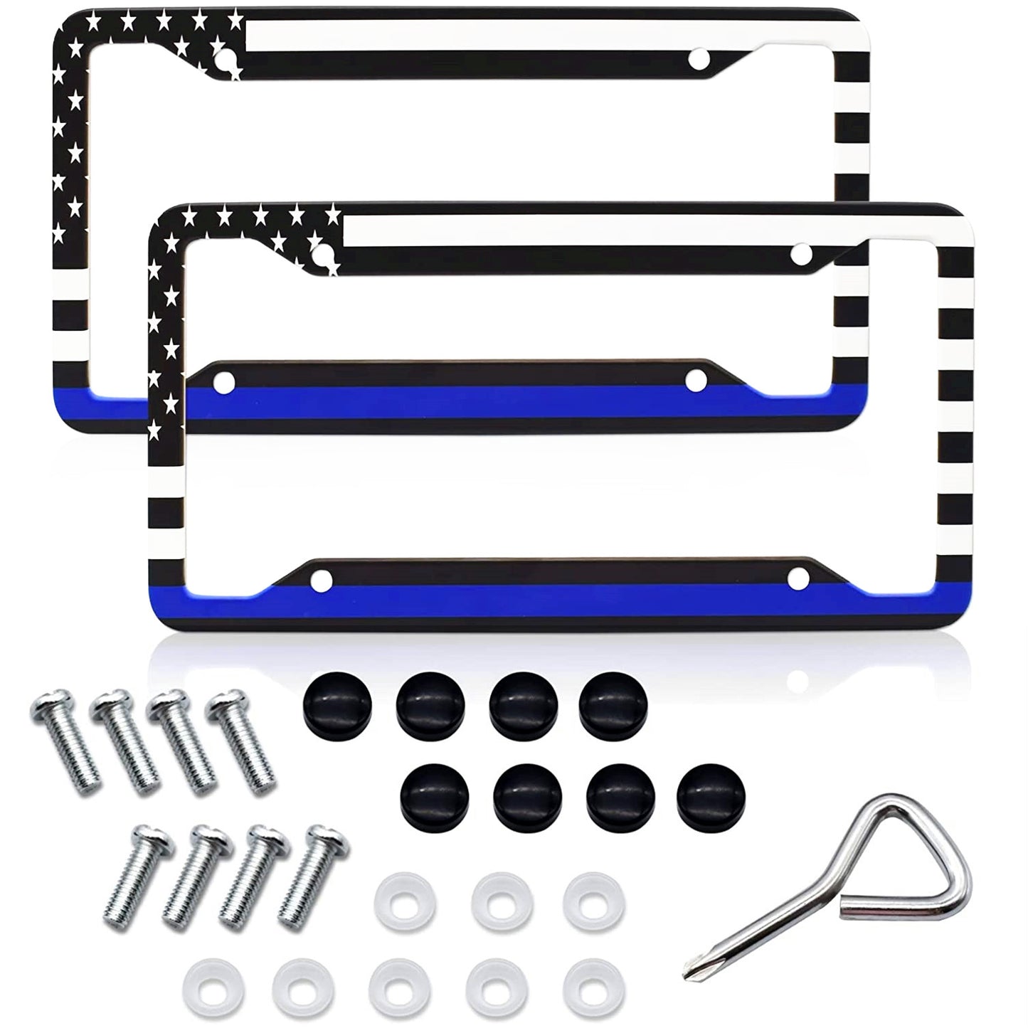 2X for Nissan Accessories American Flag Patriotic Car License Plate Frame Cover
