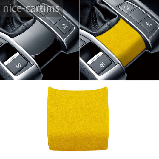 Suede Yellow Console Gear Shift Lower Panel Cover for Honda for Civic 10th 2016-2021