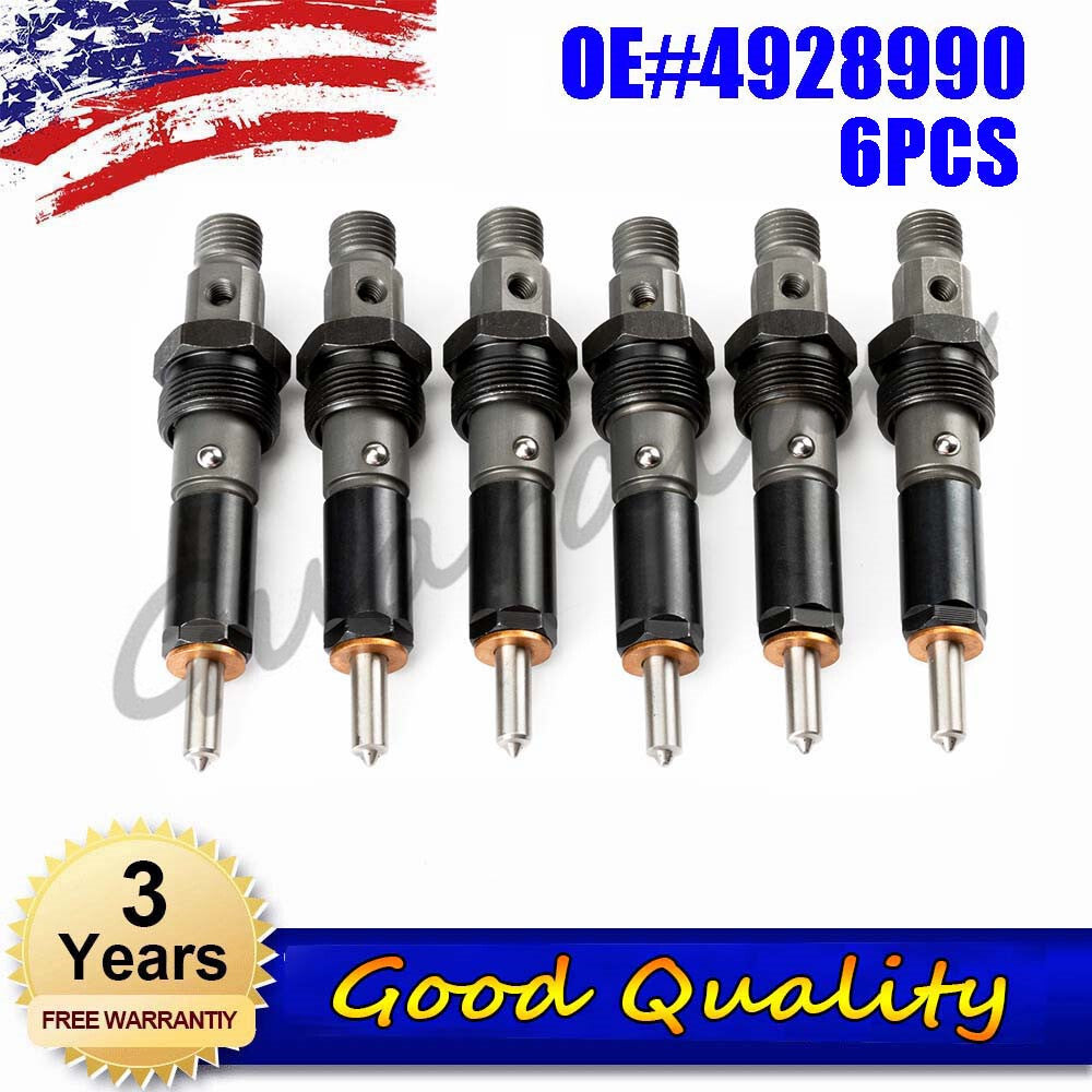 6PCS 4928990 390KAL59P6 Diesel Fuel Injector NEW Set For 4BT Engine