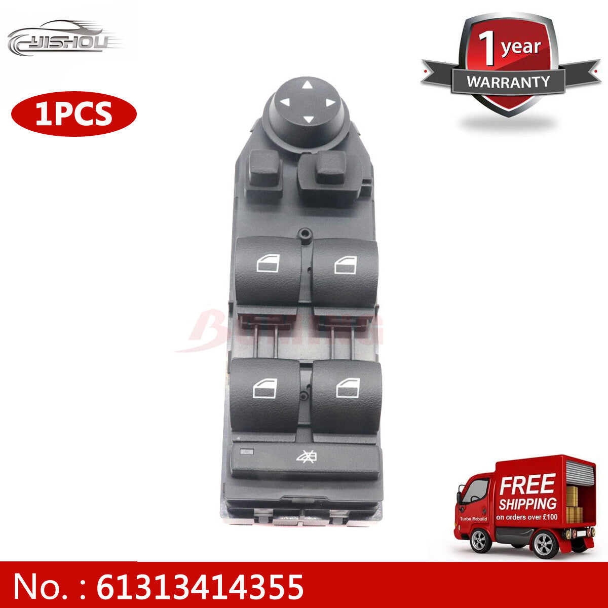 Master Power Window Control Switch (Front Left) 6131334355 Suitable for 2004-2010 for BMW E83