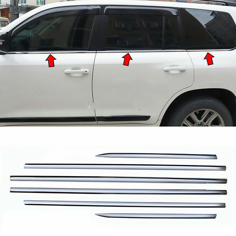 for Toyota for Land Cruiser 2009-2020 Silver Window Molding Lower Trim Strip Garnish