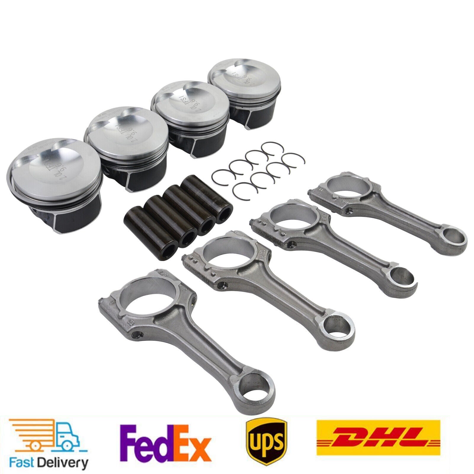 4x Pistons  Connecting Rods Set ¦µ23mm for AUDI A4 Q5 for VW for Jetta 2.0T 06H107065DM