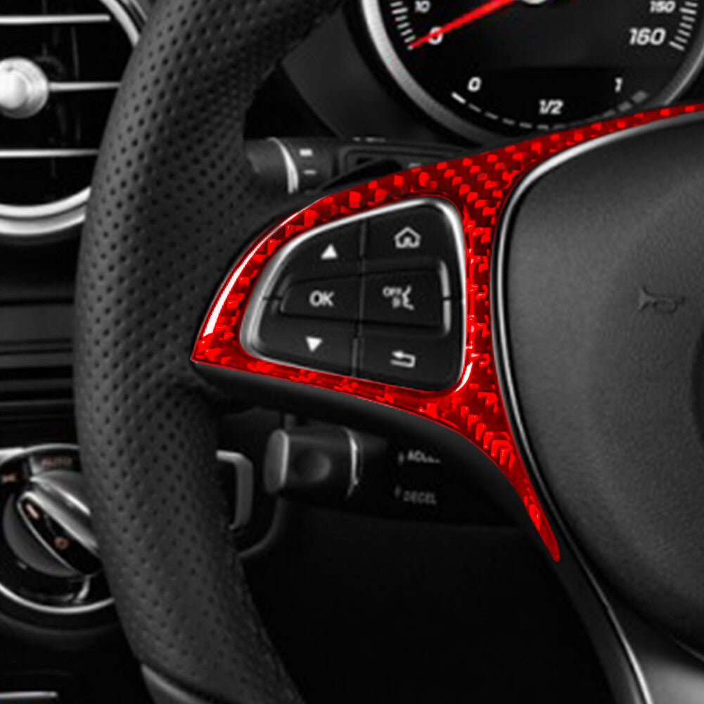 Red Steering Wheel Button Trim Cover B for Mercedes Benz CLA 2014-2018/GLA 15-18