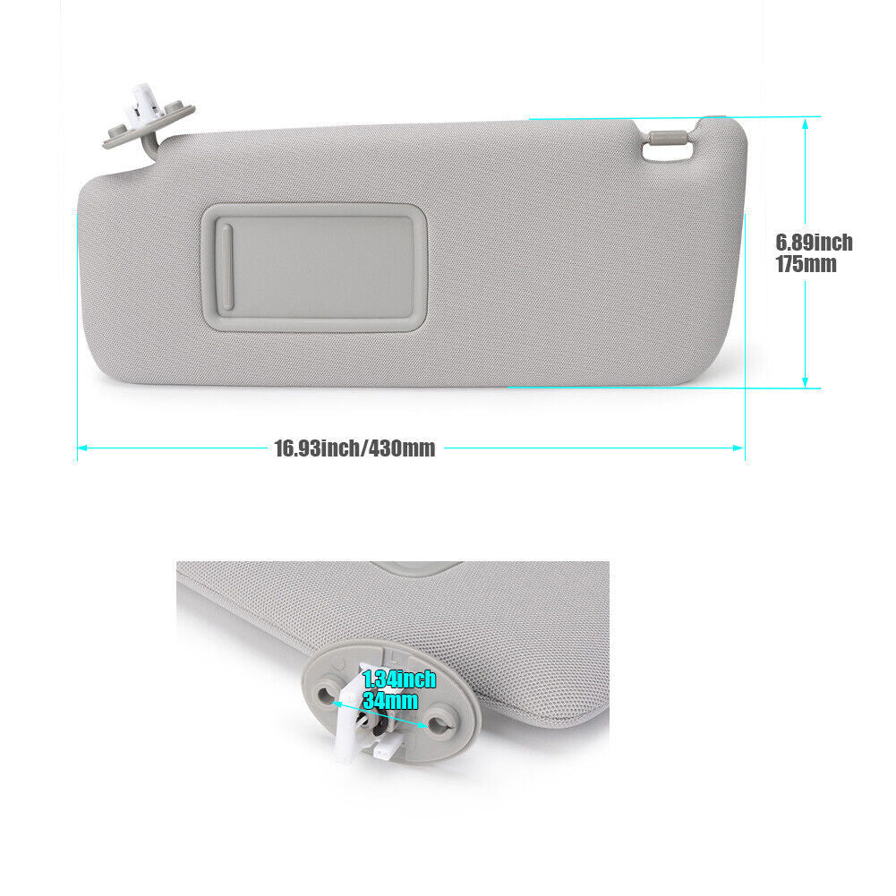74320-35A91-B1 Applicable to for Toyota 2010-2022 4RUNNER 4.0L Left Gray Sun Visor