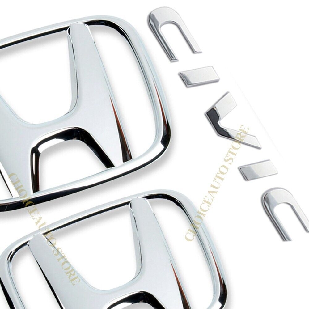 3-Pack Silver Embroidered Badges for H+CIVIC FC FK 2015-2021 Reinforced Stickers