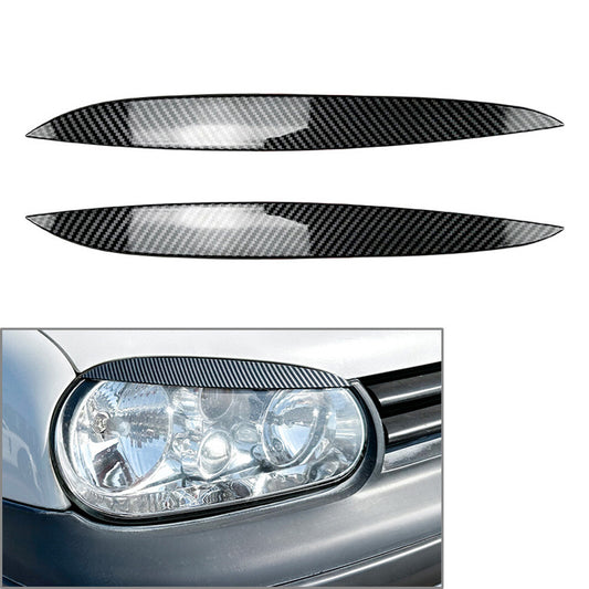 Headlight Eyebrow Eyelid Cover Trim Carbon Fiber Black for VW for Golf MK4 1997-2005