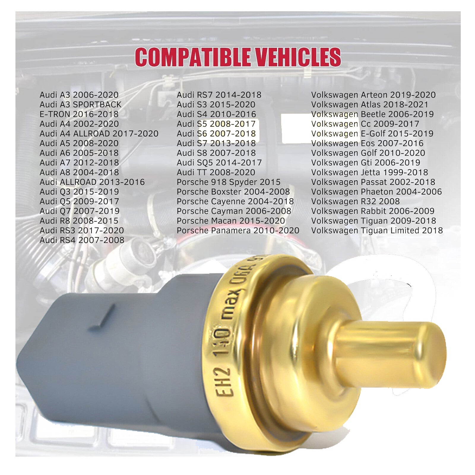 Coolant Temp Sensor for Audi A4 A5 A6 Q5 Q7 TT R8 for VW for Jetta for Passat Beetle for Porsche