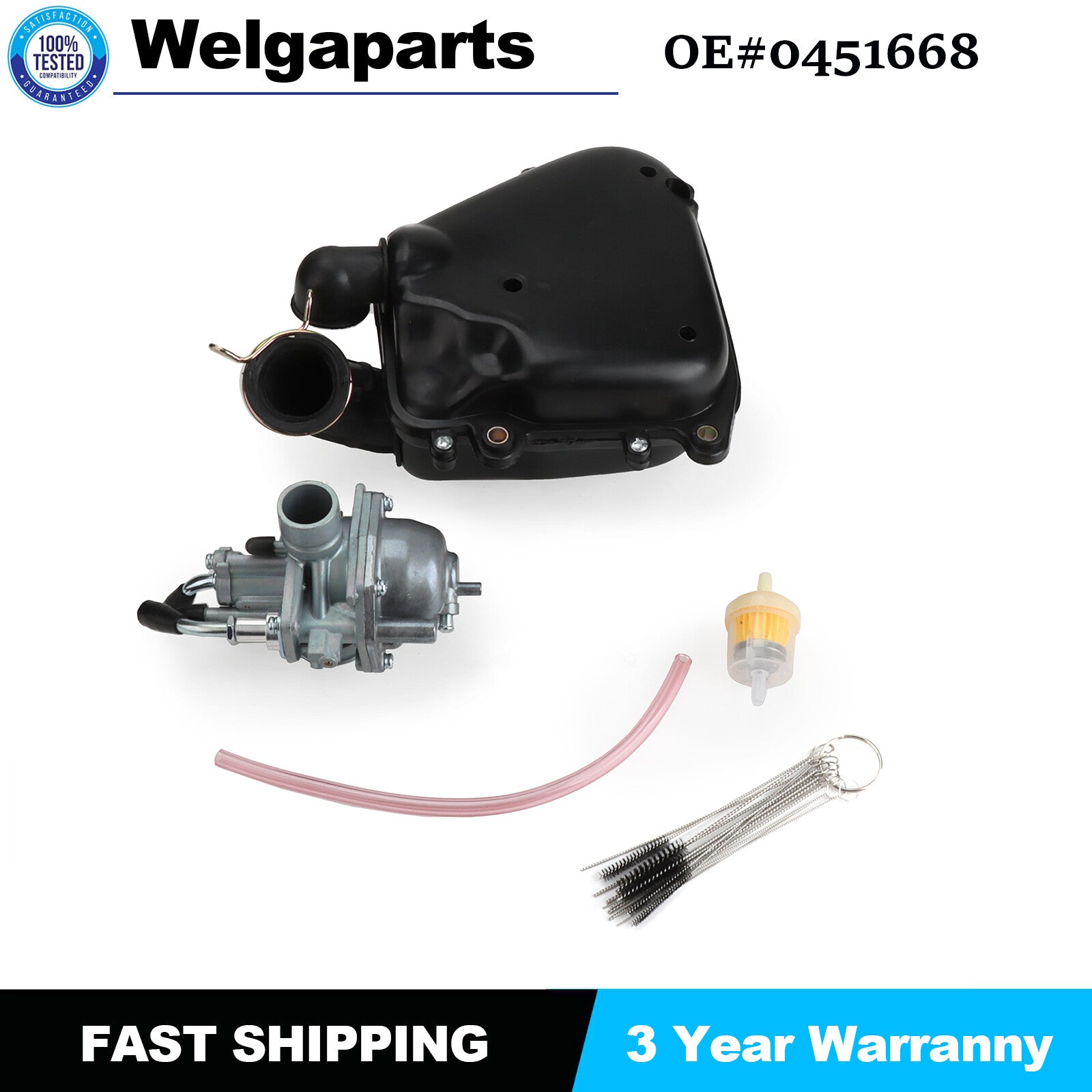 0450081 Carburetor Manual choke Carb with Air Filter Box For Scrambler 50 /90