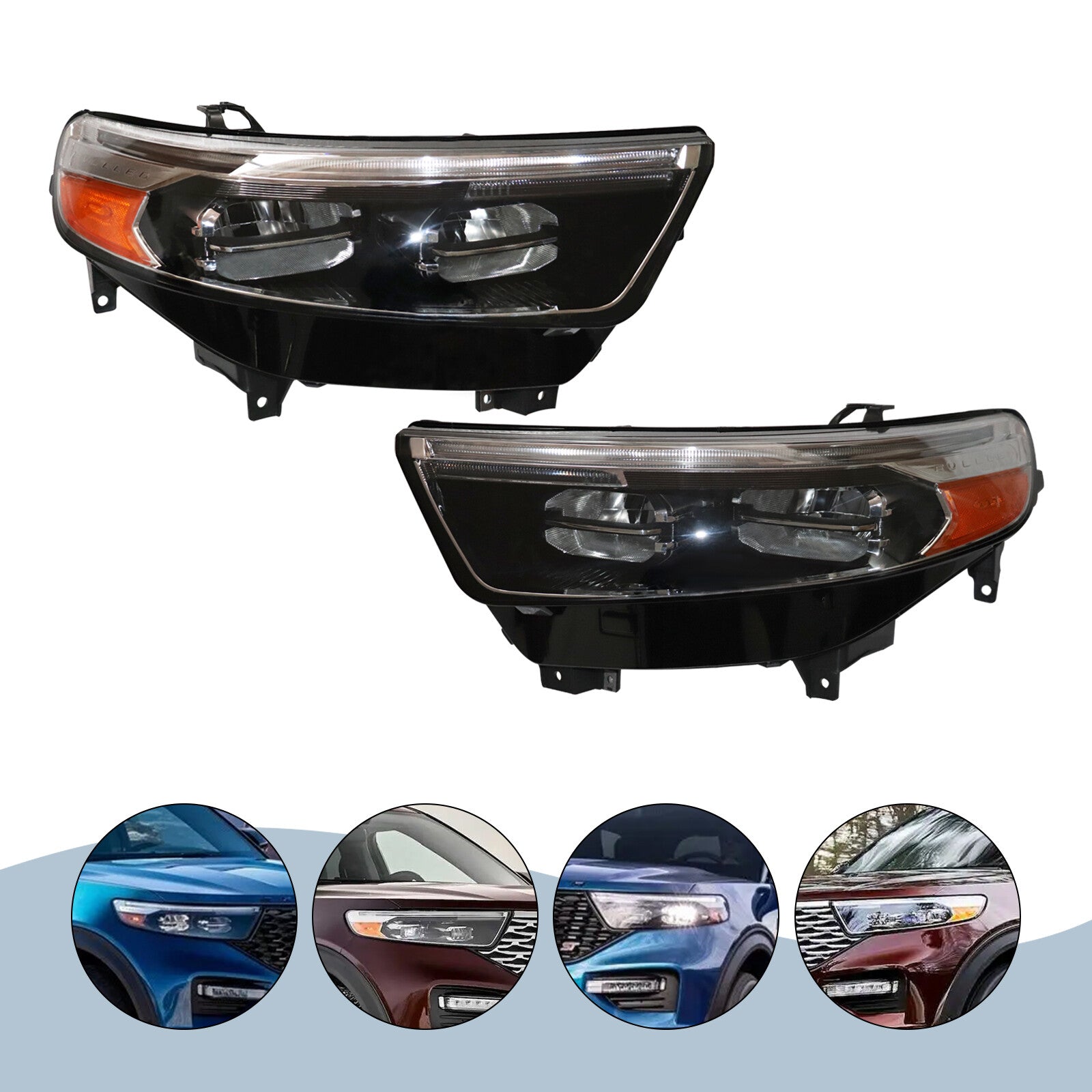 For 2020-2022 for Ford Explorer Left+Right FULL LED Factory Headlights Headlamps New