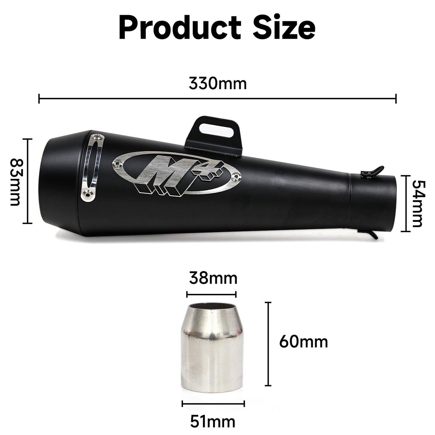 38-51mm Universal Motorcycle Exhaust Muffler Pipe Slip on with DB Killer M4