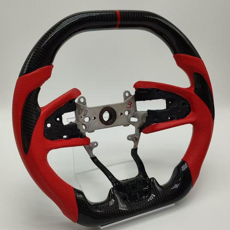 For 2016 - 2021 2020 2019 for HONDA for CIVIC Carbon Fiber Steering Wheel Black / Red