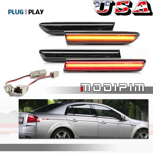 Front and rear bumper LED side marker signal light kit for 2007 and 2008 for Acura TL S models.