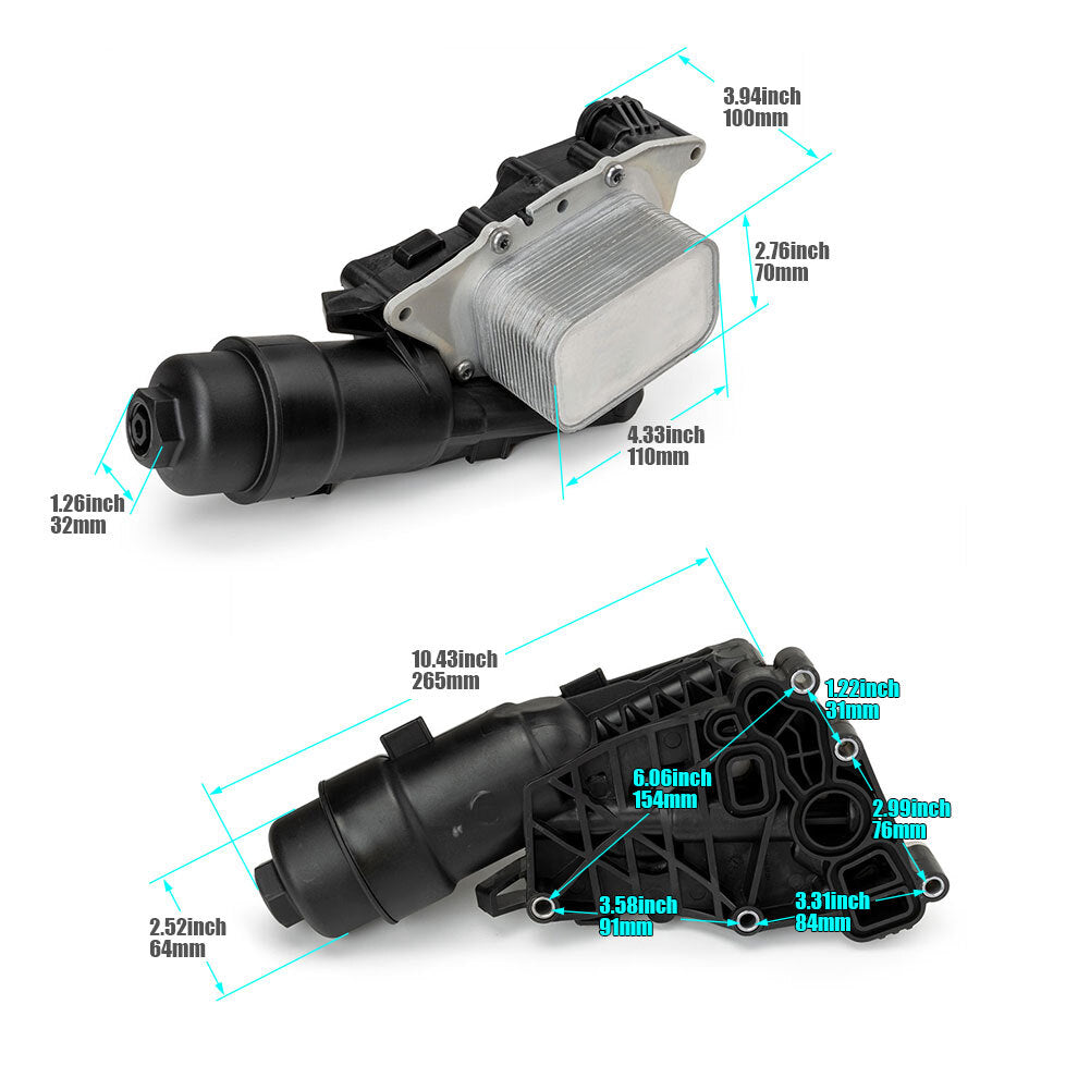 2x Engine Oil Cooler Filter Housing Assembly for Mini Cooper for BMW i8 11428585235