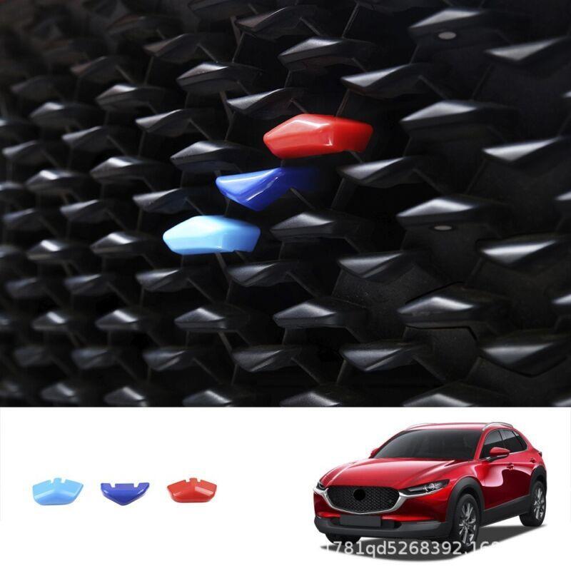 3-Piece ABS Front Grille Grille Trim Sequin Cap Trim for Mazda CX-30 2022-2024