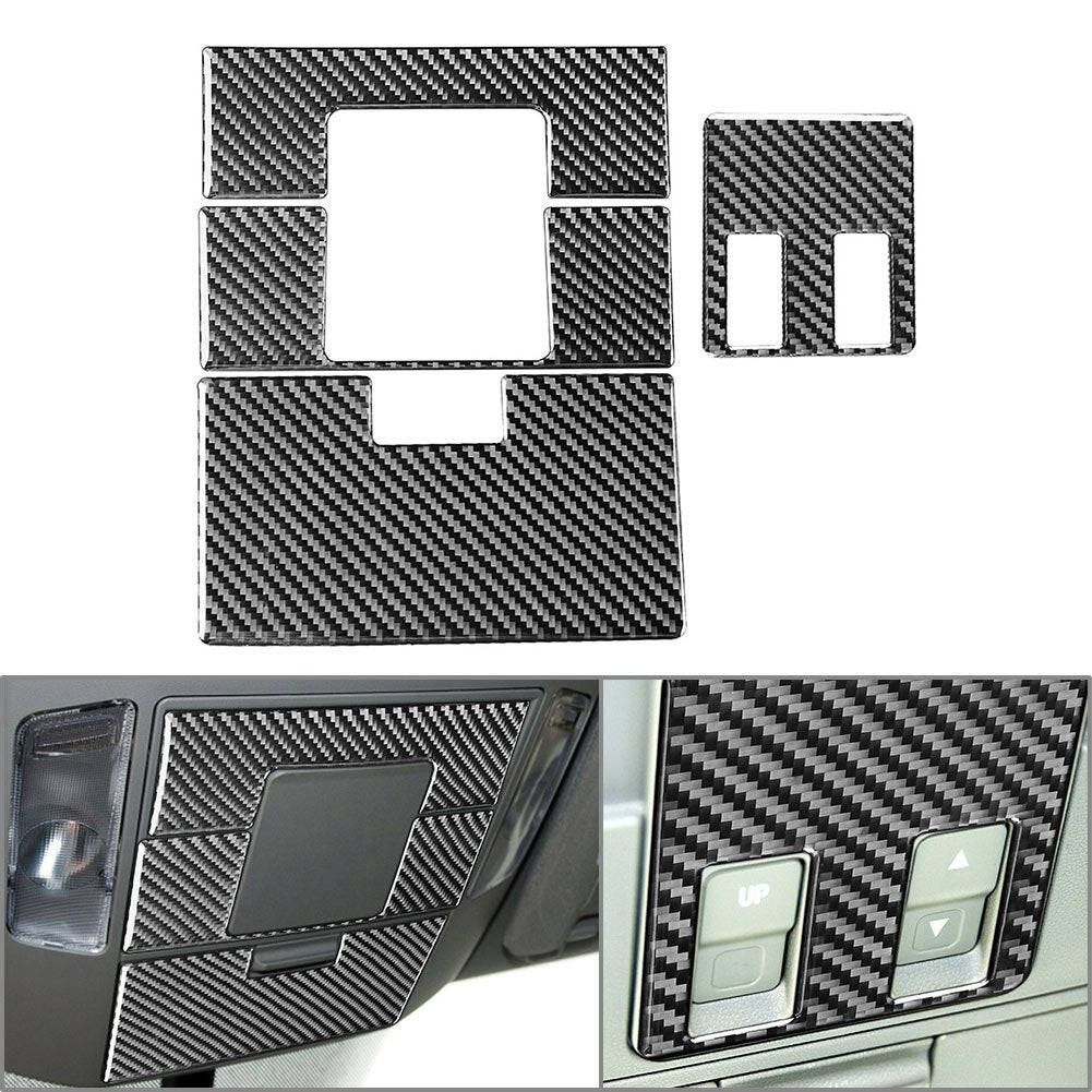 4¢ª Leselicht-Abdeckungs-Verkleidung f¨¹r for Toyota Tundra 2014-21 Kohlefaser-Schwarz