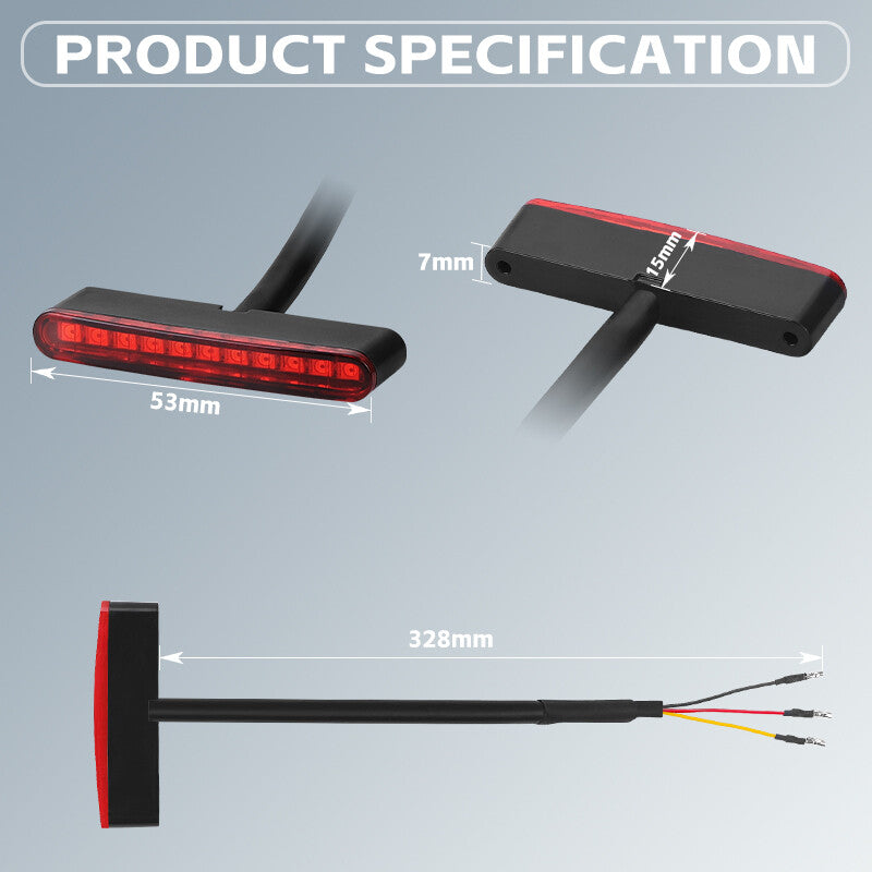 2X for Mini 11 LED Motorcycle ATV Bike Rear Tail Running Stop Brake Light Lamp Red