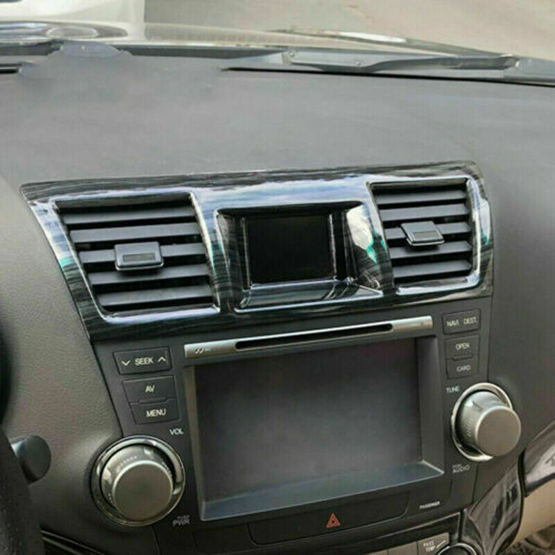 Black Wood Grain Front Middle Air Outlet Vent Trim for Toyota Highlander 2008-13