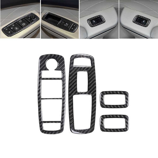 4Pcs Carbon Fiber Interior Window Cover Trim Fit for Chrysler 300 2015-22