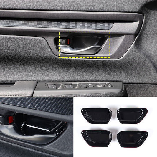 for Honda CR-V 2023-2024 Bright Black Car Inner Door Handle Bowl cover sticker