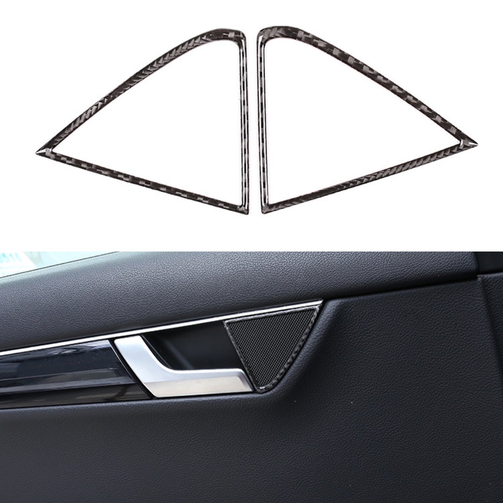 Carbon fiber door horn ring covers suitable for Mercedes C-Class C300 C250 W204 07-14