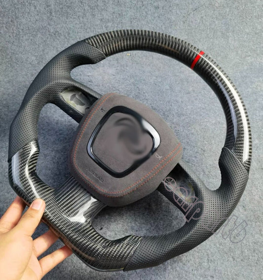Real Carbon Fiber Flat Steering Wheel for Audi for A4 for A5 S4 S5 S6 B8 S8 B7 2008+