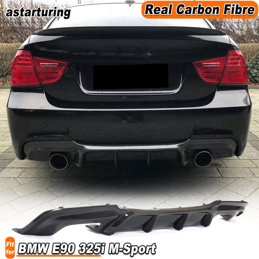 Fit for BMW 3Series E90 325i M-Sport 09-12 Carbon Fiber Rear Bumper Diffuser Lip
