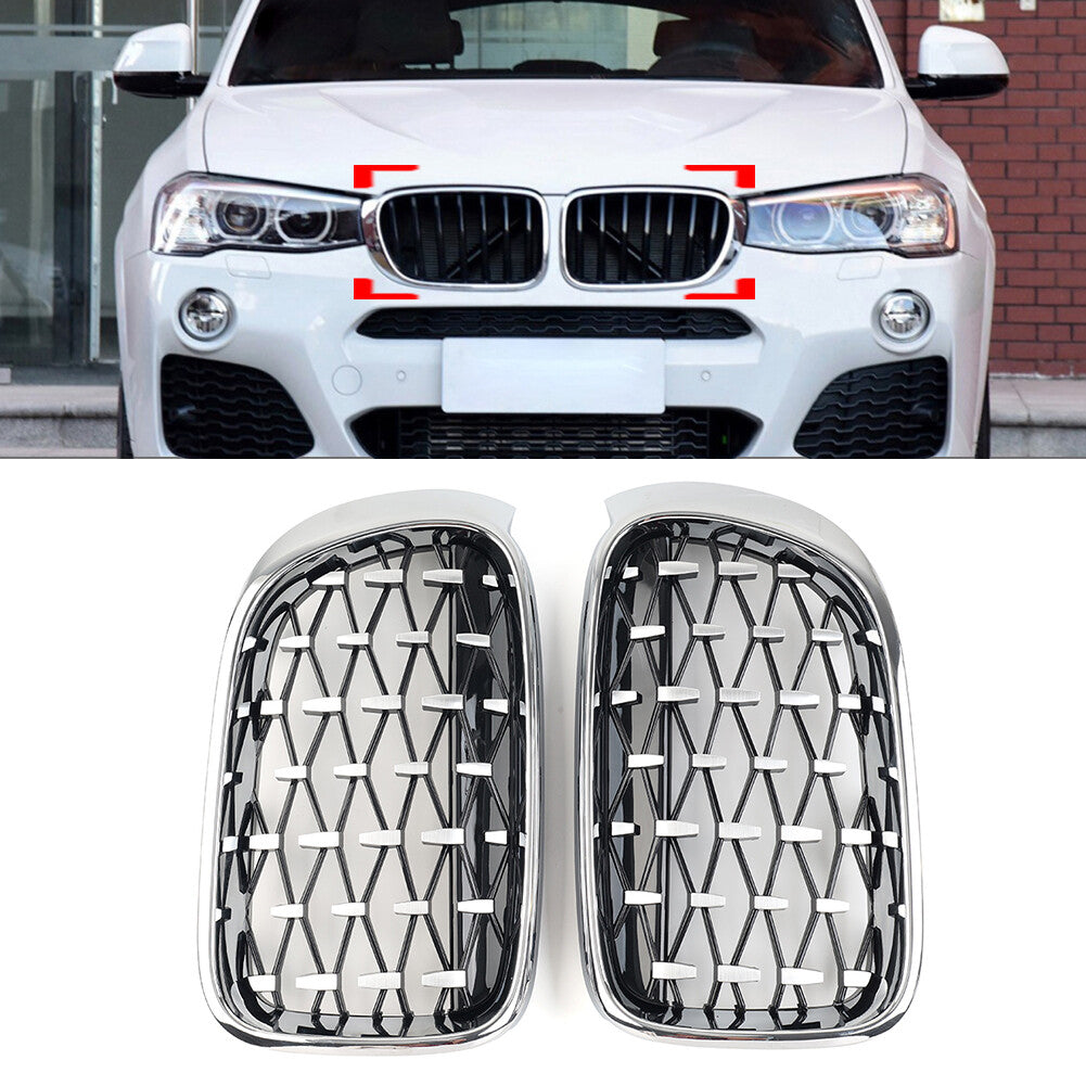 1 Pair Front Bumper Kidney Grille for BMW X3 F25 X4 F26 2014-2017