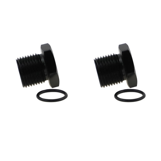 2-Pack 1/2-28 to 3/4-16 Black Automotive Threaded Oil Filter Adapter Aluminum