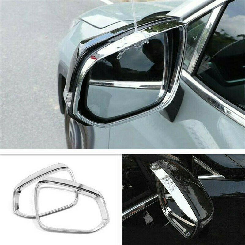 Chrome 2pcs Rearview Mirror Rain Eyebrow Cover Trim for Toyota for Sienna 2021-2023