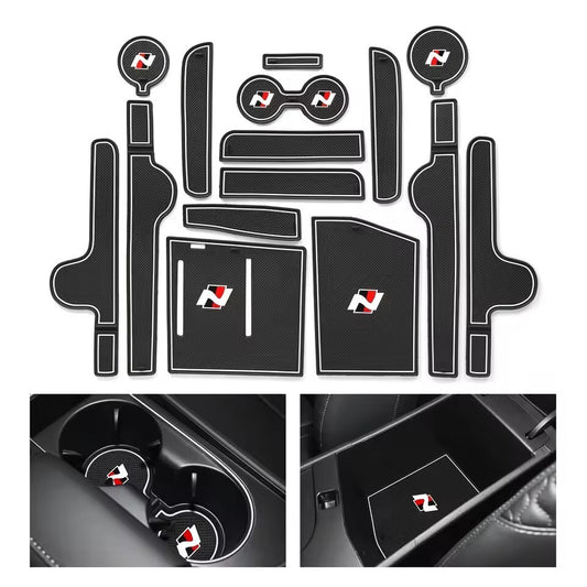 for Hyundai Sonata 2024 N-line Anti-Slip Gate Slot Mat Door Cup Holder White