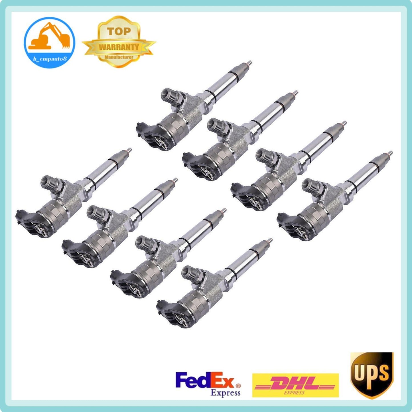 Diesel Injectors X8 for Chevy 2006-2007 6.6L 0986435521 Savana for Sierra 2500 3500