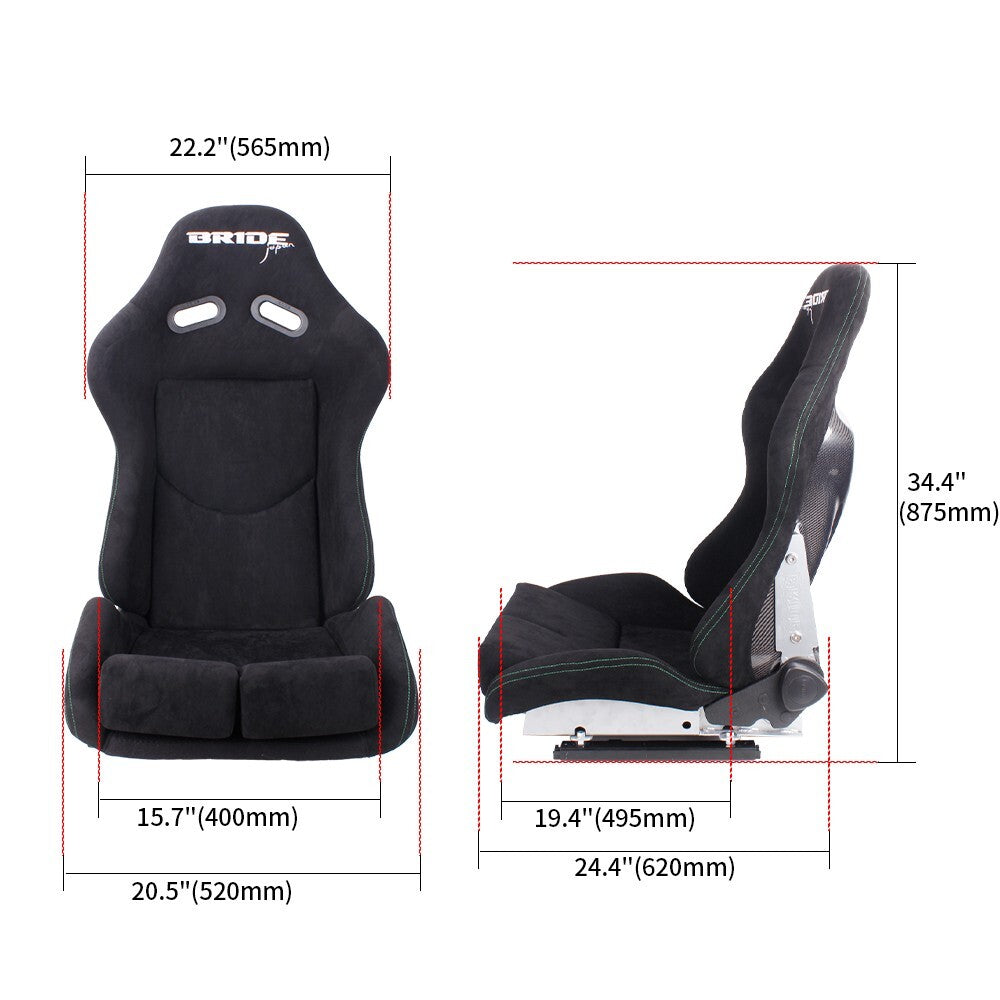 Large Size BRIDE Seats Low Max Racing Seats+Carbon Fiber Shell+Slider Kit