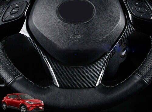 for Toyota CHR CH-R 2018-2022s Carbon Fiber Steering Wheel Blade Cover Trim 1pcs