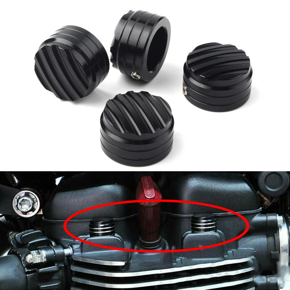 Billet Machined Head Bolt Cover Cap Fit Thruxton T120 Black