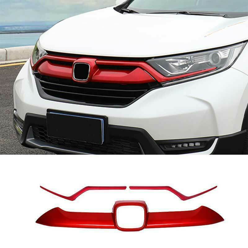Red Car Front Grill Grille Mesh Strip Cover Trim 3X for Honda CRV CR-V 2017-2022