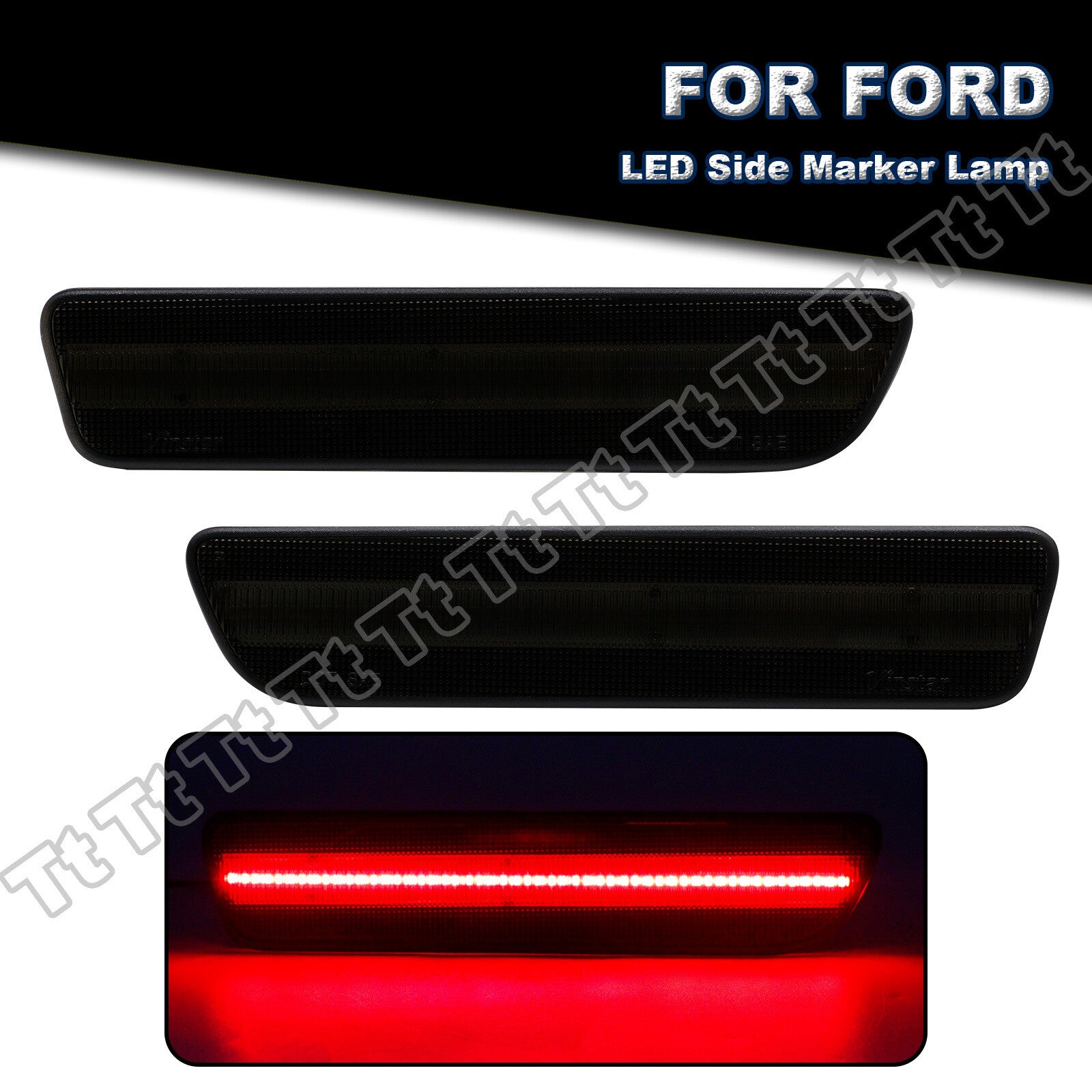Suitable for 2005-2009 for Ford for Mustang LED rear bumper side marker lights with red light smoke lens