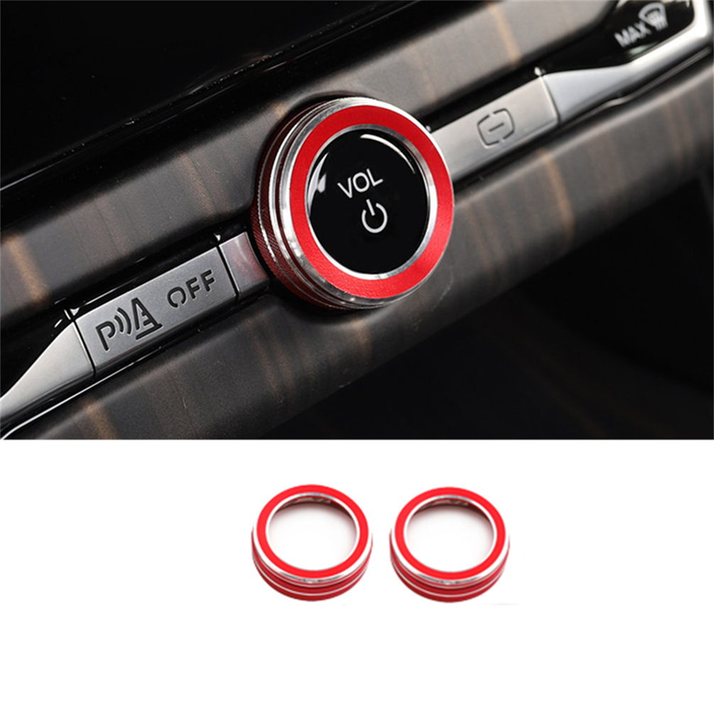 5X Red Dashboard Console Knob Button Ring Cover Trim for Ford Explorer 2020-2022