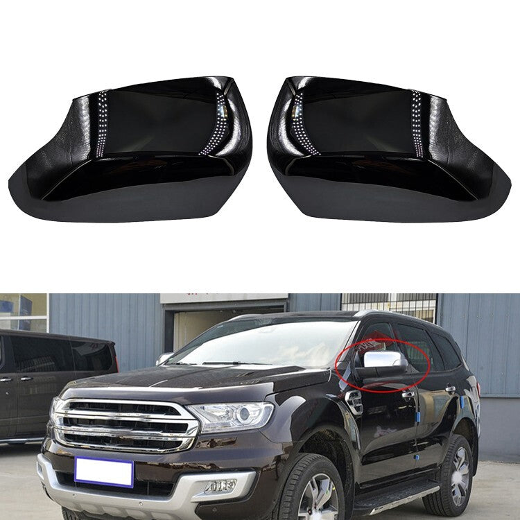 2pcs Black Door Wing Mirror Cover Rearview Mirror Housing For The for Ford
