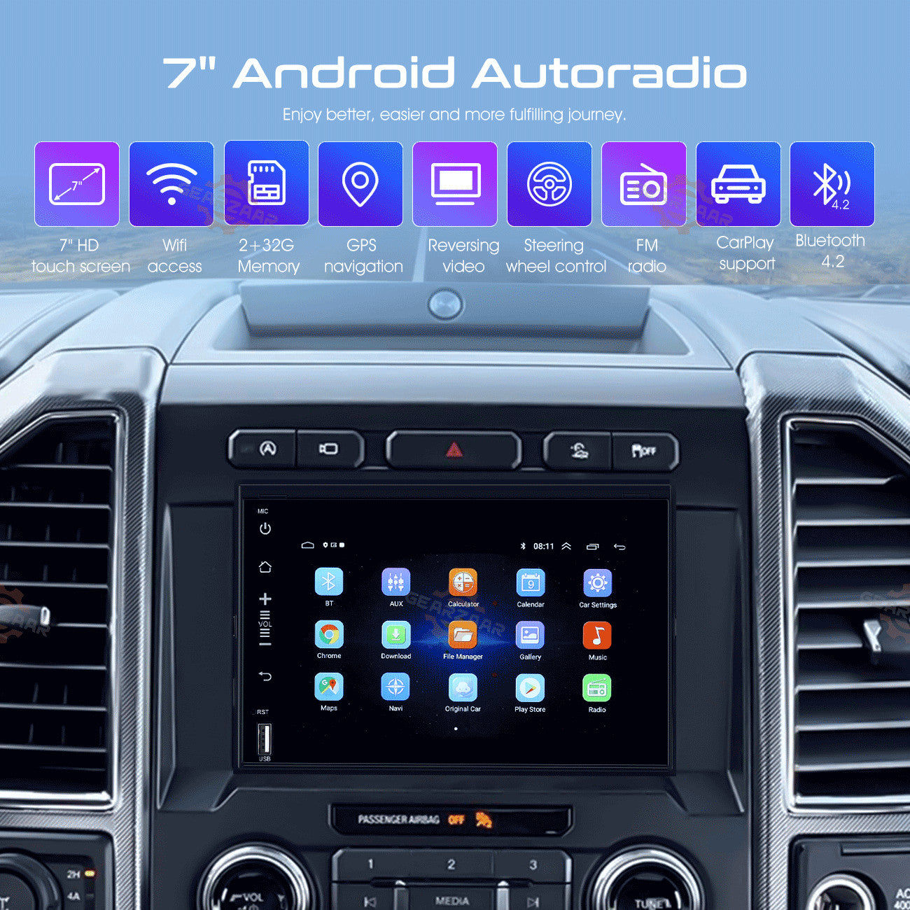 for Ford for Mustang 2005-2009 7 Carplay Car Stereo Radio Android 12 GPS WIFI SY
