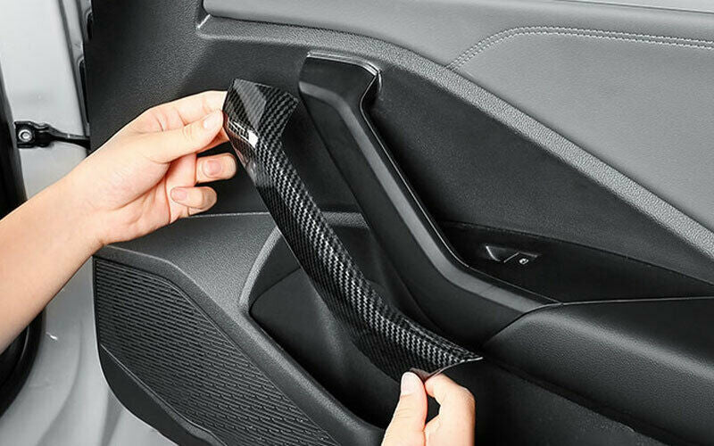for Volkswagen for Jetta Mk7 2019-2022 Carbon Fiber Interior Door Armrest Cover Trim