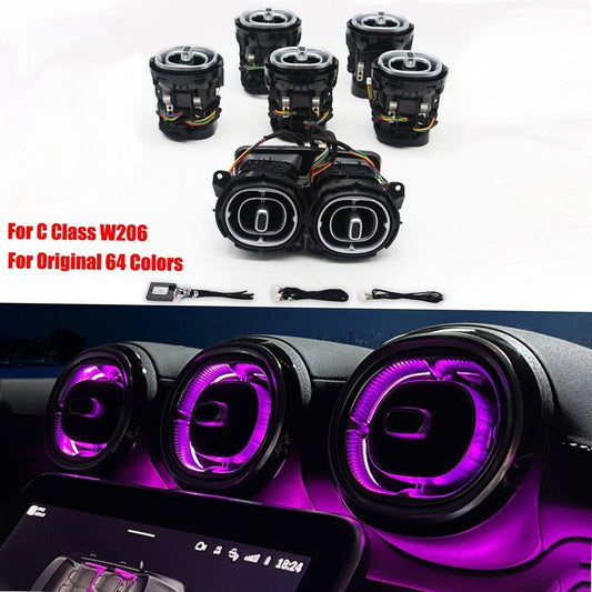 W206 64 Colors LED Air Vent Ambient Light Trim for Mercedes-Benz C class NEW??