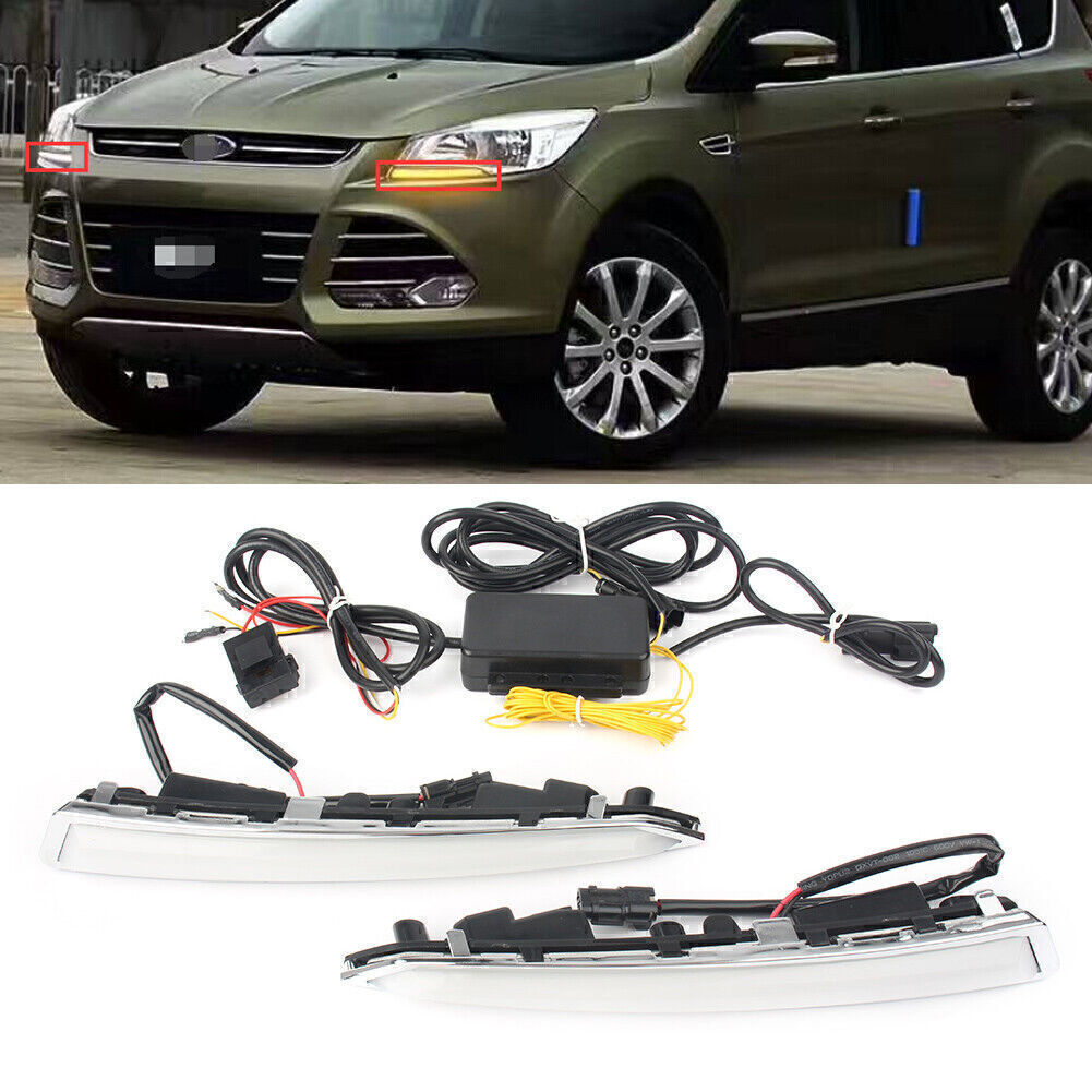 for Ford Escape Kuga 2013-2015 LED DRL Daytime Running Light Driving Lamp